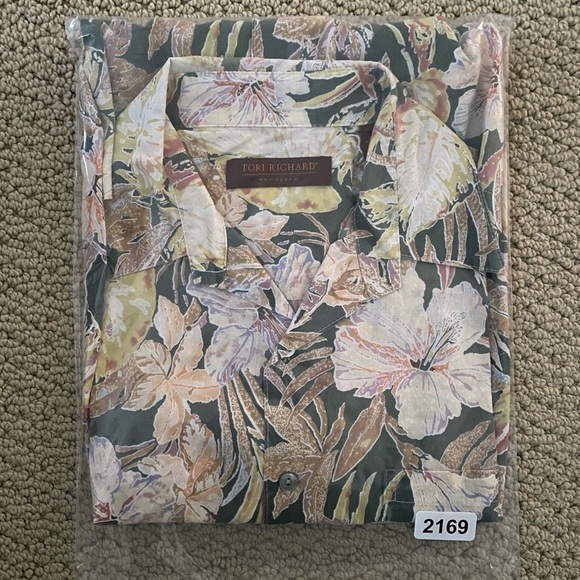 TORI RICHARD Aloha Hawaiian Tropical Collared Shirt Men S Small - Picture 5 of 5